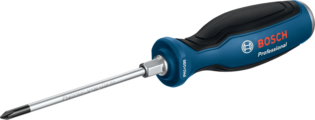 Izvijač Bosch PH1x100 z ergonomskim ročajem.